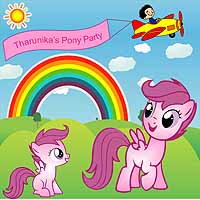 Pink Pony Birthday theme Backdrop